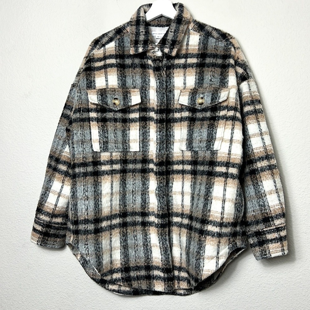 Good American Oversized Plaid Shacket - Picture 3 of 7